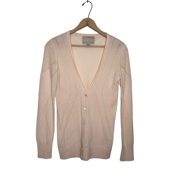 Banana Republic Sweaters - Banana Republic | Heritage Collection Light Peach Pointelle V-Neck Cardigan